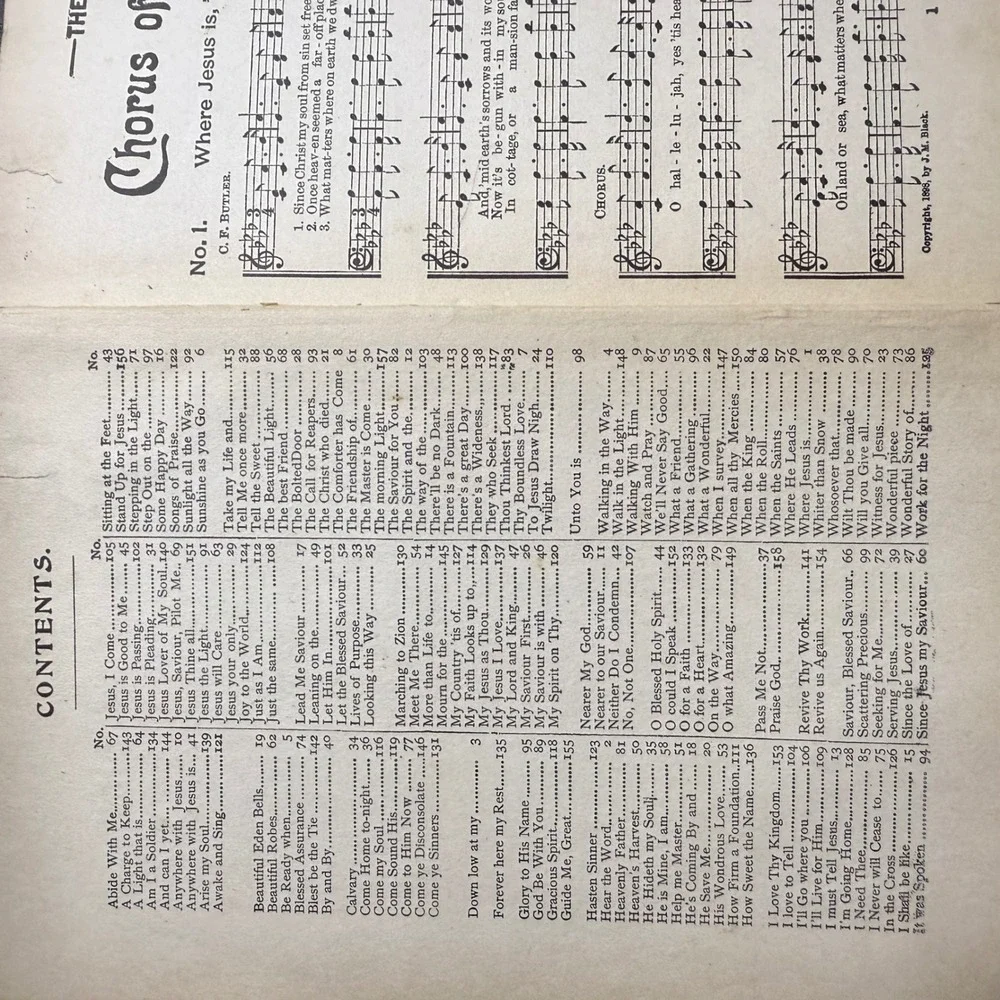 The Chorus of Praise James M Black Vintage‎ Music Book 1907 Antique